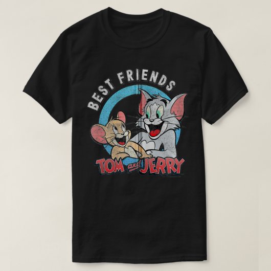 Tom und Jerry Best Friends Portrait Zip T-Shirt (Design vorne)