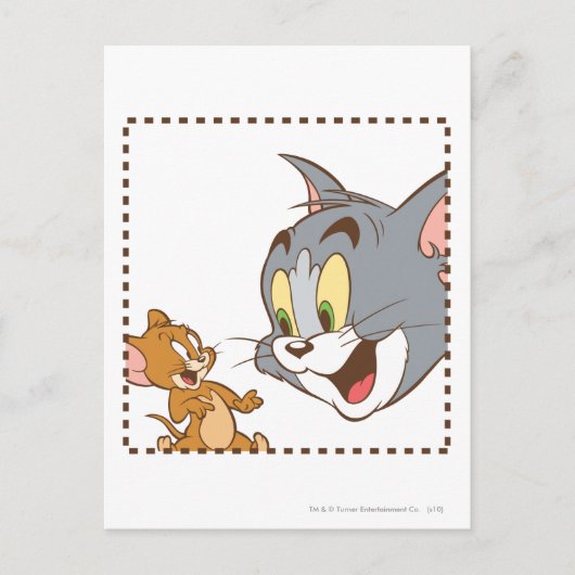 Tom und Jerry Briefmarke Postkarte (Vorderseite)