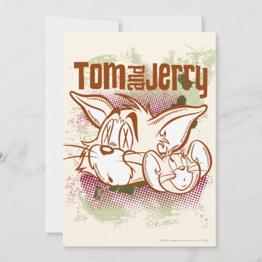 Tom und Jerry Brown und Green Einladung (Vorderseite)