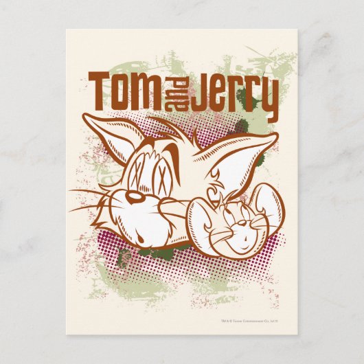 Tom und Jerry Brown und Green Postkarte (Vorderseite)