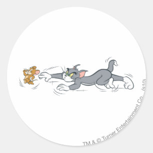 Tom und Jerry Chase Runder Aufkleber