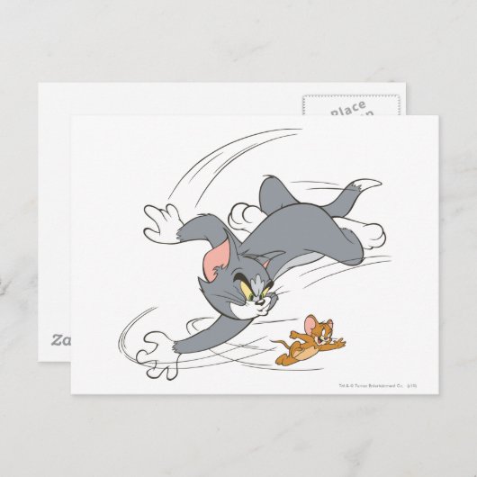 Tom und Jerry Chase Turn Postkarte (Vorne/Hinten)