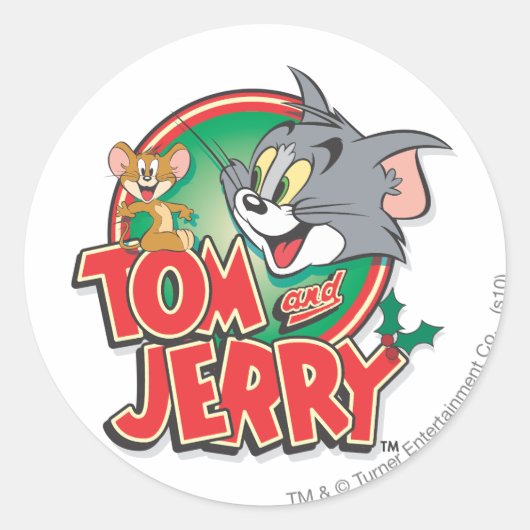 Tom und Jerry Classic Logo Runder Aufkleber (Vorderseite)