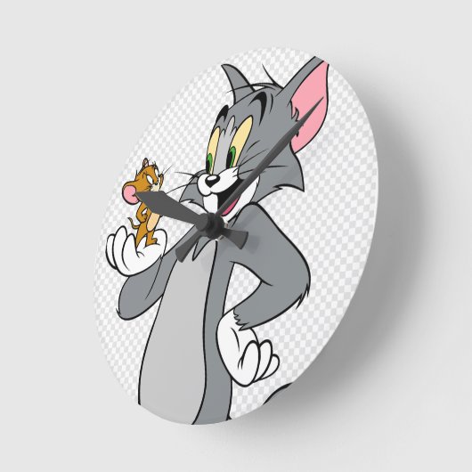 Tom und Jerry Clock Runde Wanduhr (Winkel)
