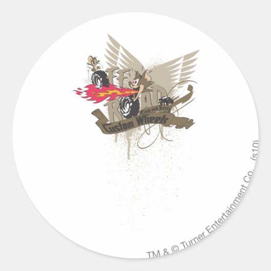 Tom und Jerry Custome Wheels Runder Aufkleber (Vorderseite)