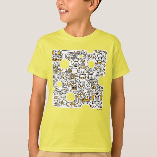 Tom und Jerry Doodle Art T-Shirt (Vorderseite)