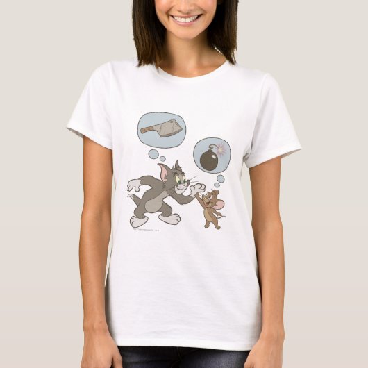 Tom und Jerry Evil Gedanken T-Shirt (Vorderseite)