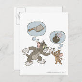 Tom und Jerry Evil Thoughts Postkarte (Vorne/Hinten)