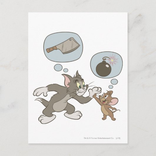 Tom und Jerry Evil Thoughts Postkarte (Vorderseite)