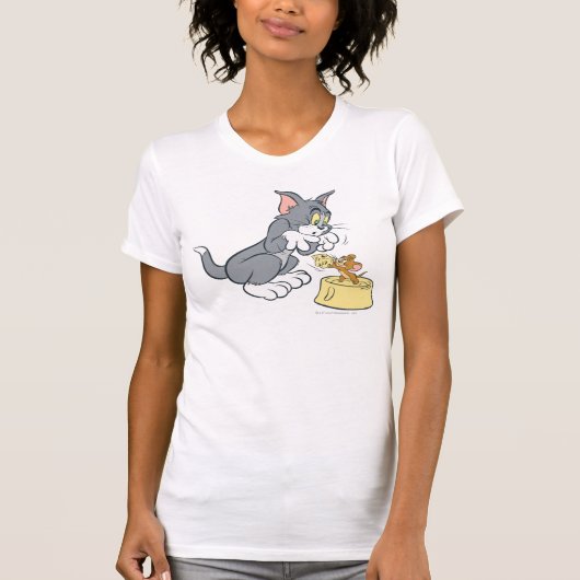 Tom und Jerry Fütterte die Katze T-Shirt (Vorderseite)