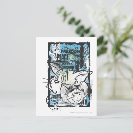 Tom und Jerry Grimey Postkarte (Stehend Vorderseite)