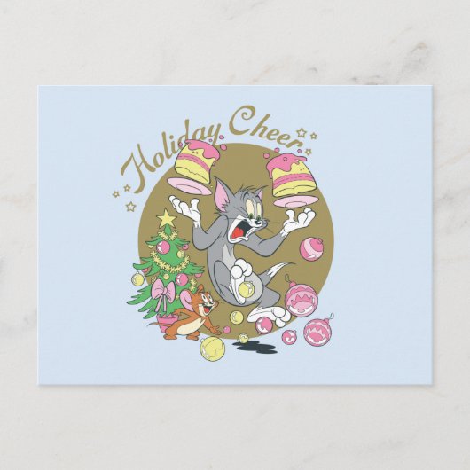 Tom und Jerry Holiday Cheer Feiertagspostkarte (Vorderseite)