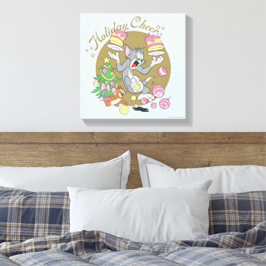 Tom und Jerry Holiday Cheer Leinwanddruck (Insitu (Schlafzimmer))