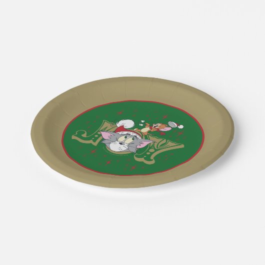 Tom und Jerry Holiday Joy Pappteller (Schrägansicht)