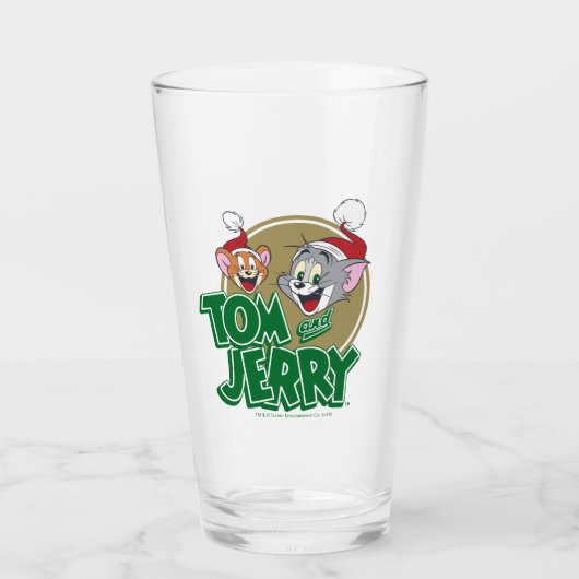 Tom und Jerry Holiday Logo Glas (Vorderseite)