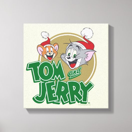 Tom und Jerry Holiday Logo Leinwanddruck (Vorderseite)