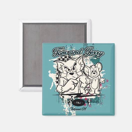Tom und Jerry Hollywood CA Magnet (Vorderseite/Rückseite)