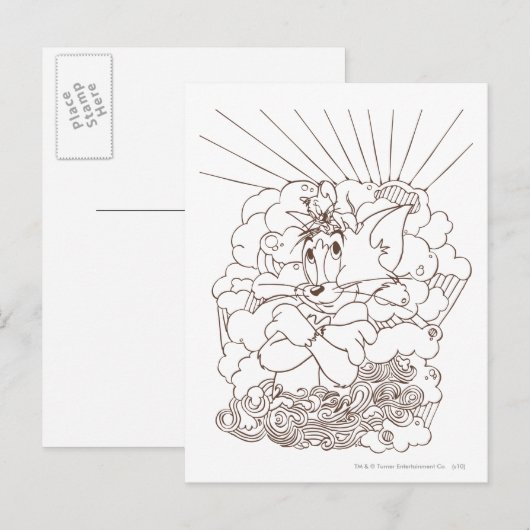 Tom und Jerry Kontur Postkarte (Vorne/Hinten)