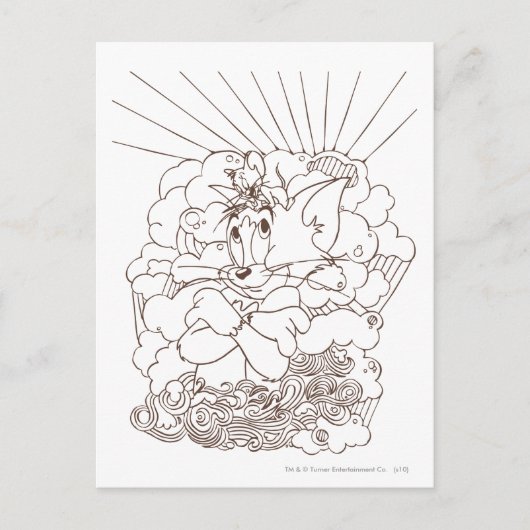 Tom und Jerry Kontur Postkarte (Vorderseite)