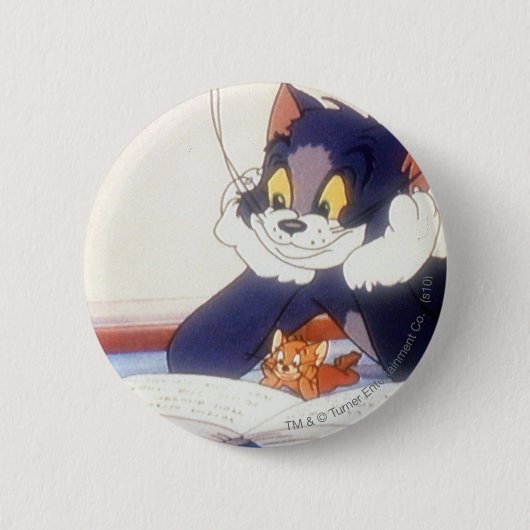 Tom und Jerry lesen ein Buch Button (Vorderseite)