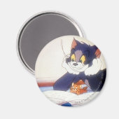 Tom und Jerry lesen ein Buch Magnet (Vorderseite/Rückseite)