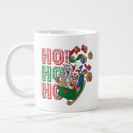 Tom und Jerry liefern Geschenke in einem Schlitten Jumbo-Tasse (Links)