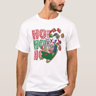 Tom und Jerry liefern Geschenke in einem Schlitten T-Shirt