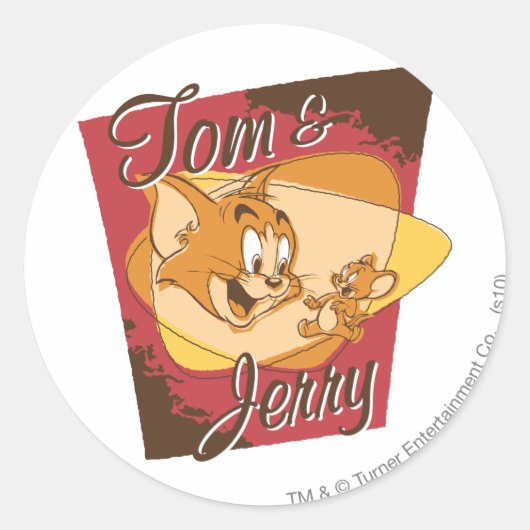 Tom und Jerry-Logo 2 Runder Aufkleber (Vorderseite)