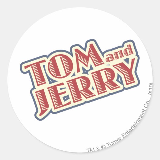 Tom- und Jerry-Logo Runder Aufkleber (Vorderseite)
