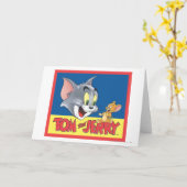 Tom- und Jerry-Logo schattiert Karte (Gelbe Blume)