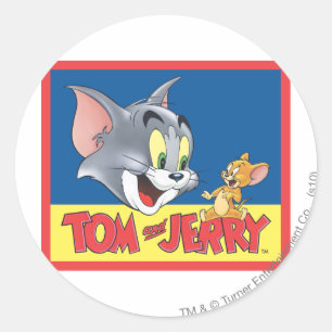 Tom und Jerry-Logo schattig Runder Aufkleber