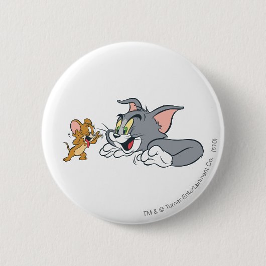 Tom und Jerry machen Gesichter Button (Vorderseite)