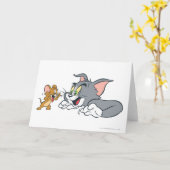 Tom und Jerry machen Gesichter Karte (Gelbe Blume)