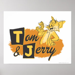 Tom und Jerry Mouse in Paw-Logo Poster