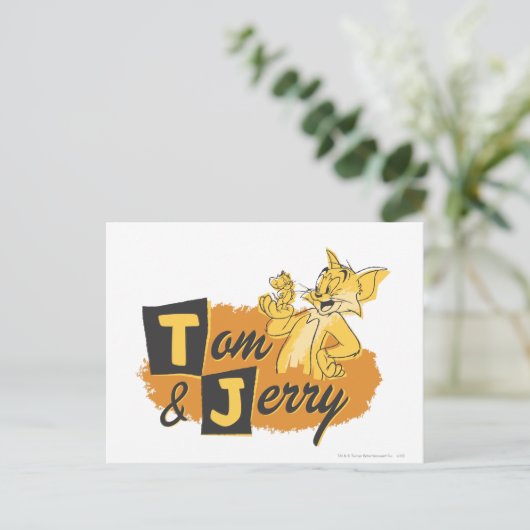 Tom und Jerry Mouse in Paw-Logo Postkarte (Stehend Vorderseite)