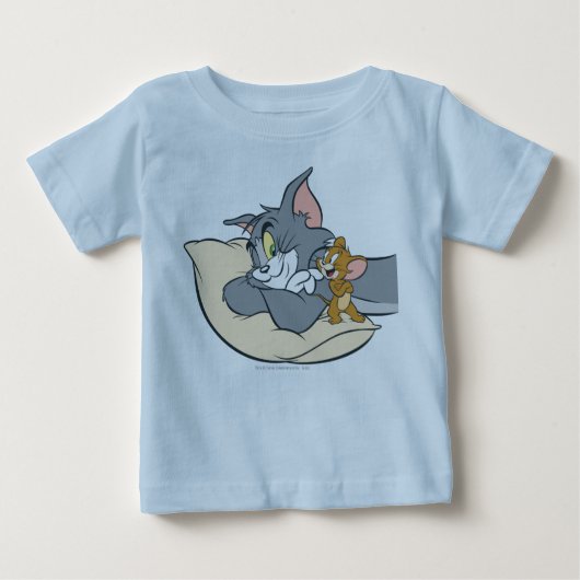 Tom und Jerry on Pillow Baby T-shirt (Vorderseite)