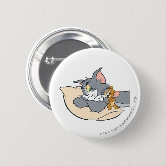 Tom und Jerry on Pillow Button (Vorne & Hinten)
