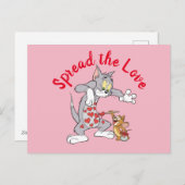 Tom und Jerry Painting Valentinhörer Feiertagspostkarte (Vorne/Hinten)