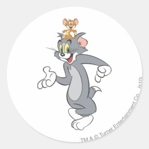 Tom und Jerry Pair Runder Aufkleber