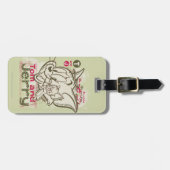 Tom und Jerry Pink und Green Gepäckanhänger (Vorderseite horizontal)