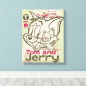 Tom und Jerry Pink und Green Leinwanddruck (Insitu (Holzboden))