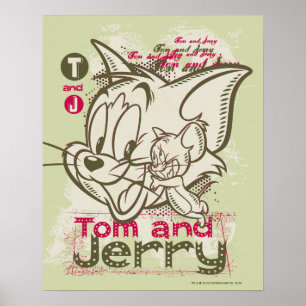 Tom und Jerry Pink und Green Poster