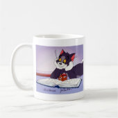 Tom und Jerry Reading Book autograviert Kaffeetasse (Links)