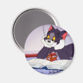 Tom und Jerry Reading Book autograviert Magnet (Vorderseite/Rückseite)