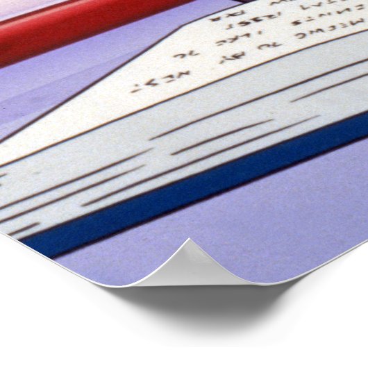 Tom und Jerry Reading Book autograviert Poster (Ecke)