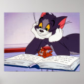 Tom und Jerry Reading Book autograviert Poster (Vorne)