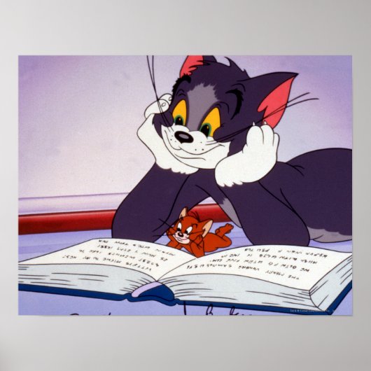 Tom und Jerry Reading Book autograviert Poster (Vorne)