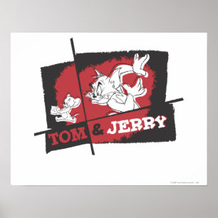 Tom und Jerry Red und Black Poster