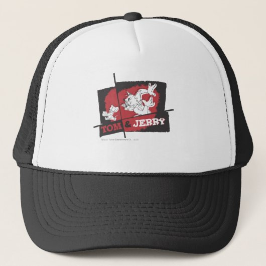 Tom und Jerry Red und Black Truckerkappe (Vorderseite)