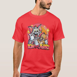 Tom und Jerry Retro Vintage-Sprayfarbe Graffiti P T-Shirt